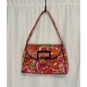 Rare Vera Bradley Eleanor Rose Pattern Quilted Handbag Purse